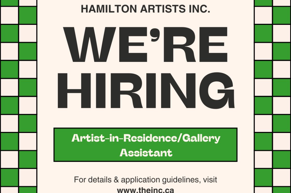 This image is the hiring poster for our Artist in Residence position.