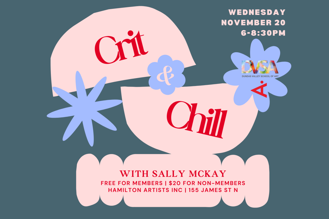 This image is the poster for our event "Crit & Chill". 