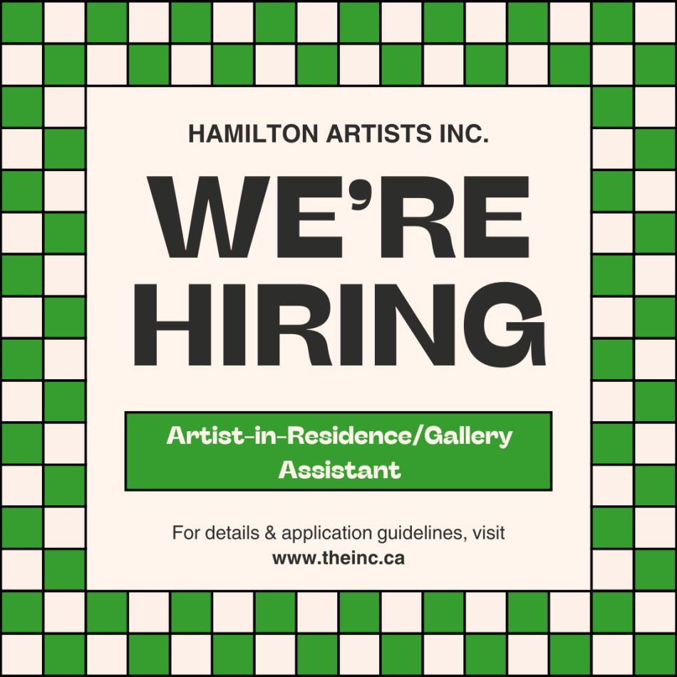 This image is the hiring poster for our Artist in Residence position.