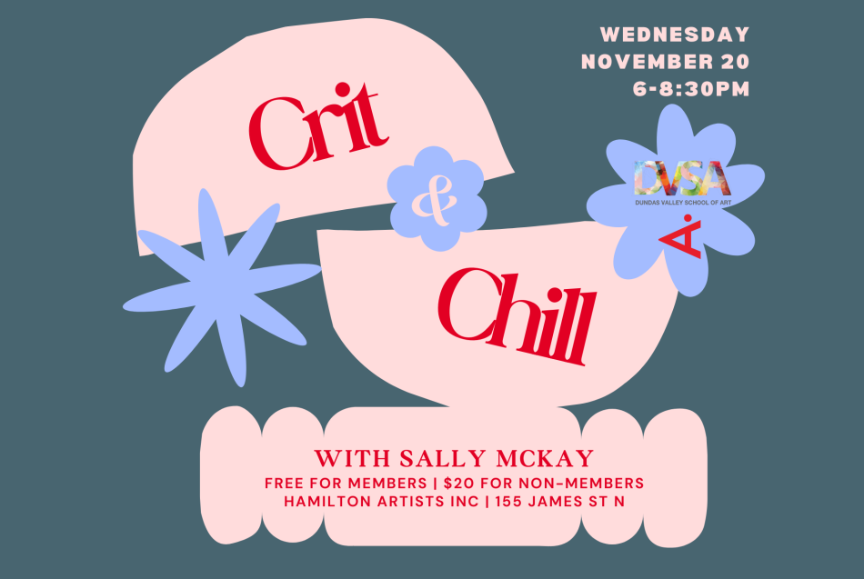 This image is the poster for our event "Crit & Chill". 