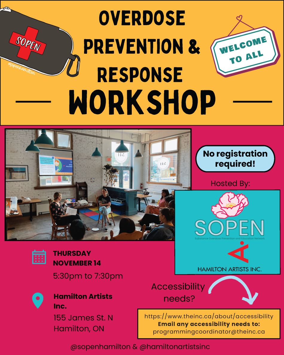 This is our event poster for our Overdose Prevention workshop.