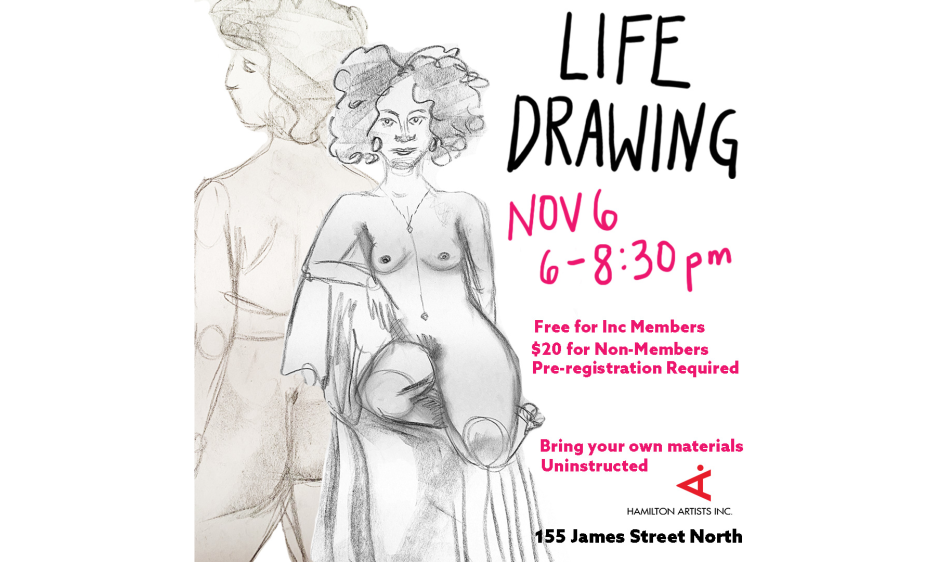 This image is the poster for our Life Drawing event.